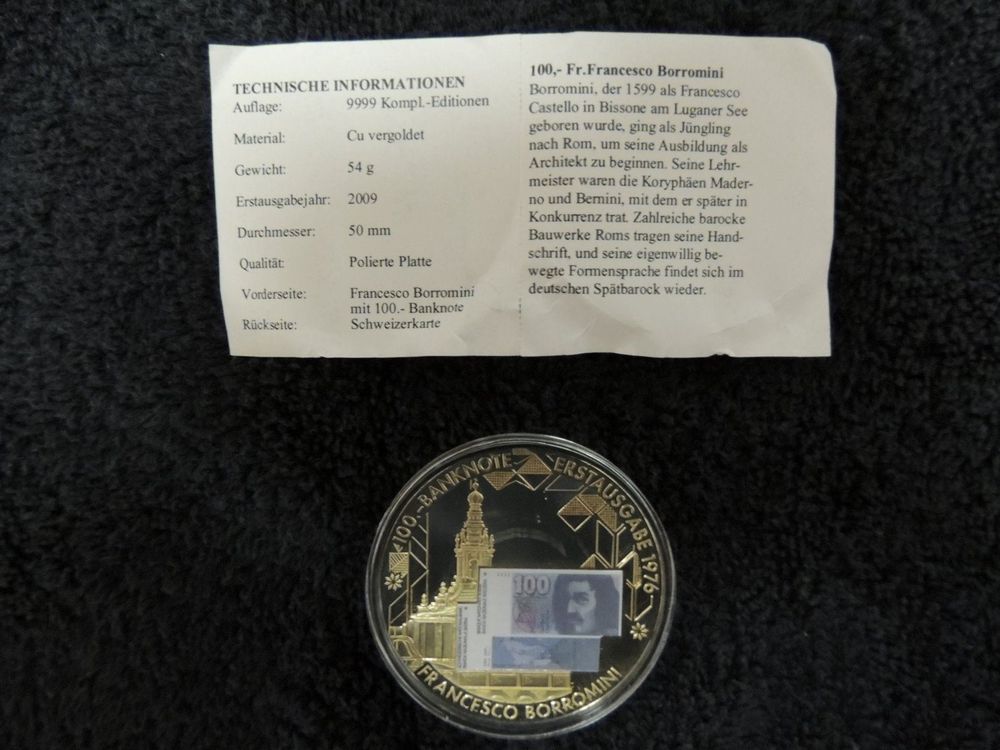Goldene Schweizer Banknoten Fr. 100.- PP-suite1