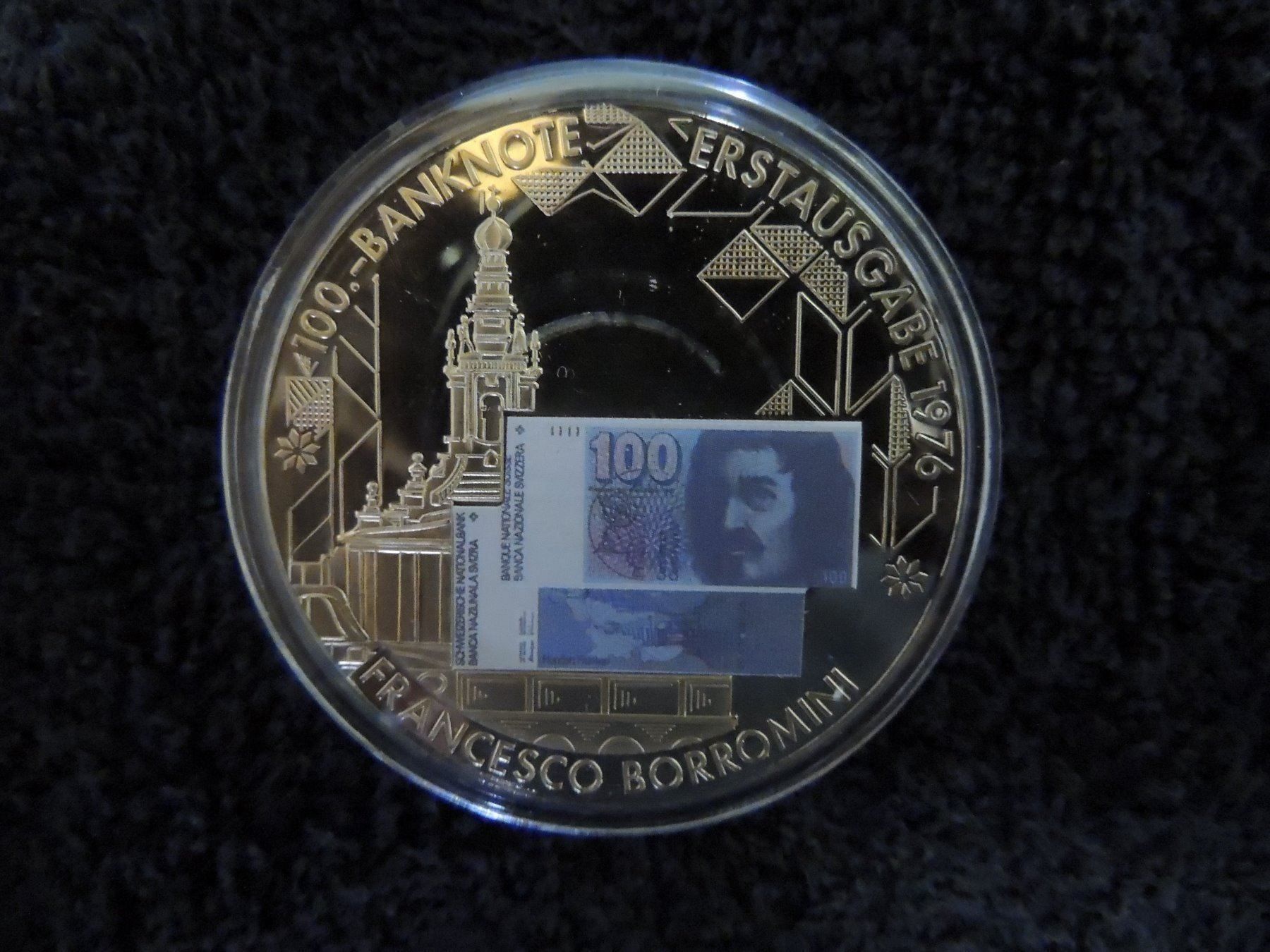 Goldene Schweizer Banknoten Fr. 100.- PP