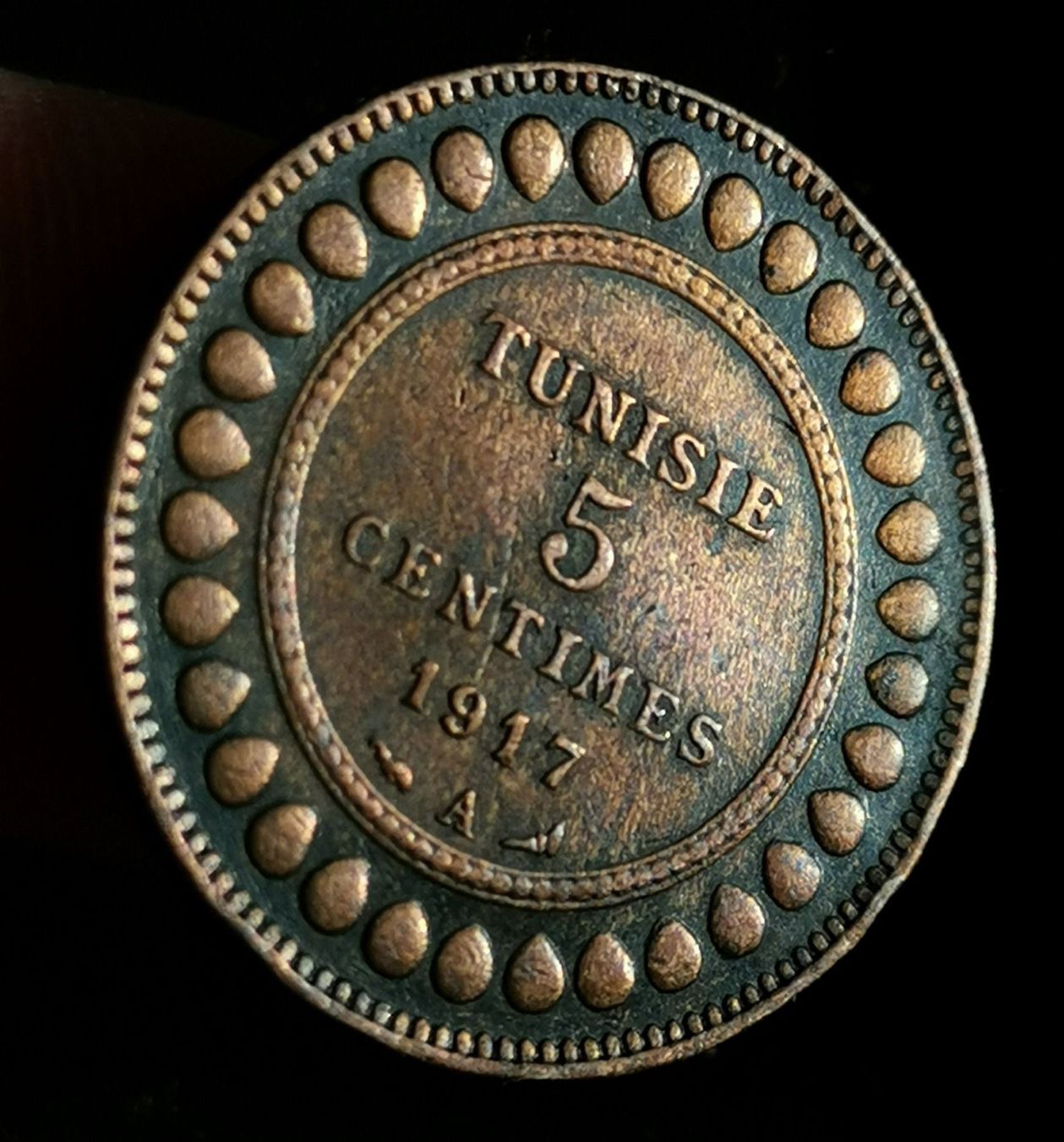 c-5 centimes Tunisie 1917